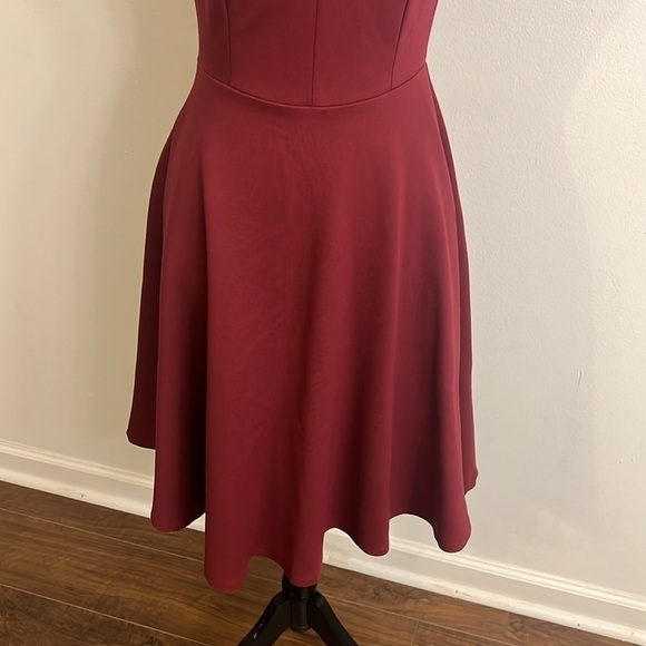 Lulus Hello World Wine Midi Dress W/Back Zipper, Sz. S. - Picture 7 of 14